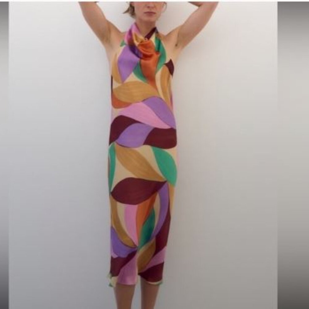 Zara Beautiful Halter Midi Dress NWOT!